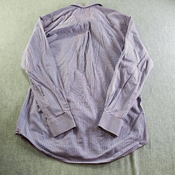 Peter Millar Shirt Mens Large Blue Plaid Cotton Long Sleeve Collar Button Down - Picture 5 of 7